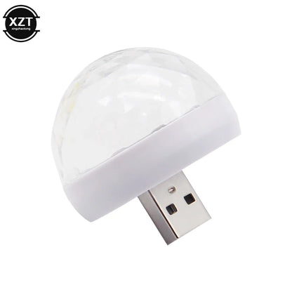 Mini USB LED Car Atmosphere Light | RGB Music Sound Control DJ Disco Lamp