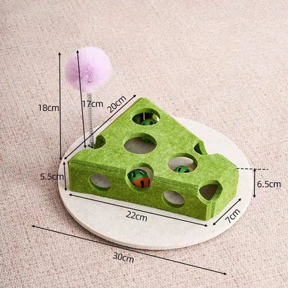 Interactive Maze Cat Toy | Felt Plush Puzzle with Bell Ball
