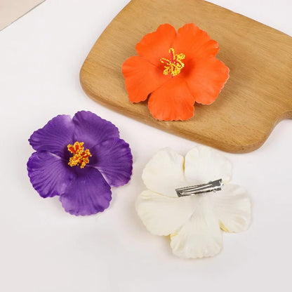 Hawaiian Flower Hair Clips for Summer | 2 or 5 Pack Tropical Hair Accessories