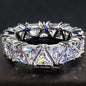Luxurious 925 Sterling Silver Ring | Triangular Zircon Engagement Jewelry for Women