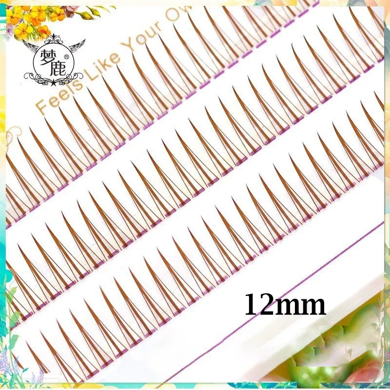 Brown Lashes A Type False Eyelashes 8-12mm | Natural Fairy Lash Clusters for Korean Makeup