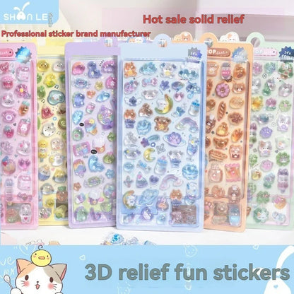 Japanese Anime Food Stamping Seal Fun | 3D Crystal Diamond Sticker Set for Kids