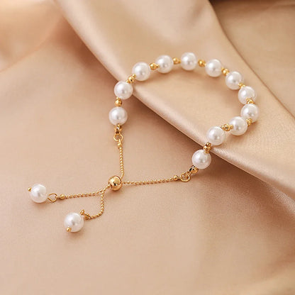 Elegant Pearl Bracelet Baroque Simulated Pearl Women Bracelet Bangles Ladies Fashion Charm Jewelry For Birthday Party Gifts