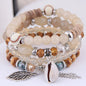 DIEZI Korean Trendy Multicolor Green Crystal Beads Rope Bracelets Women Girls Elastic Tassel Wrap Bracelet Pulseira Feminina