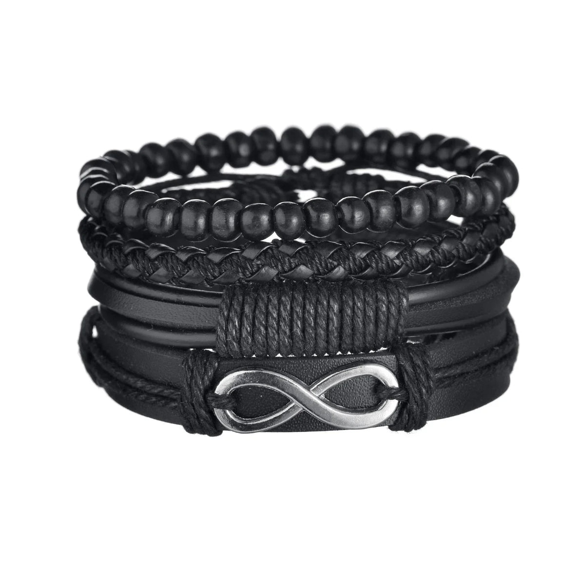 MeMolissa New Fashion Braided Wrap Leather Bracelets for Men High Quality Vintage Charm Wood Beads Ethnic Tribal Wristbands