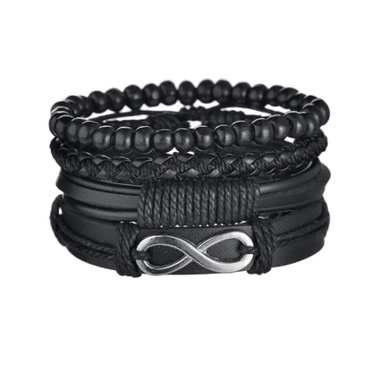 MeMolissa New Fashion Braided Wrap Leather Bracelets for Men High Quality Vintage Charm Wood Beads Ethnic Tribal Wristbands