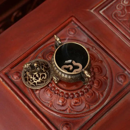 Metal Incense Burner Ornaments | Zen Sandalwood Tower Incense Holder for Home