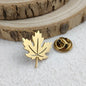New maple leaf men's lapel pin, 316L stainless steel gold-plated badge, black brooch for suit accessories, gift for father