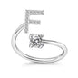 LATS Zircon Initial A-Z Letter Rings for Women Girl Adjustable Opening Ring Name Alphabet Female Wedding Fashion Jewelry Gift