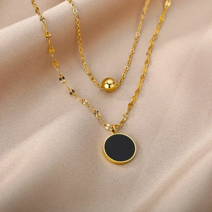316L Stainless Steel Multilayer Heart Necklace For Women Girls Goth Gold Color Clavicle Chain Charm Choker Jewelry Birthday Gift
