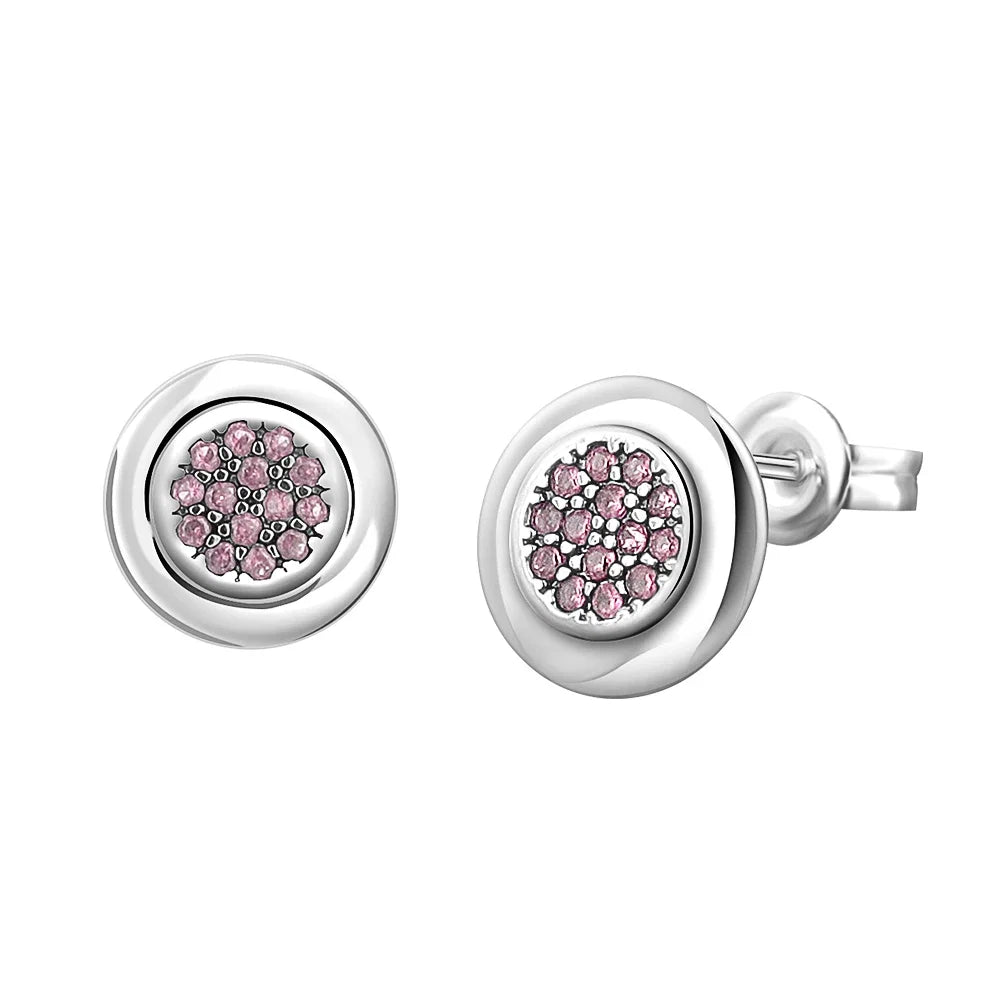 925 Sterling Silver Heart Shaped Zircon Earrings | Charming Girls Jewelry Gift