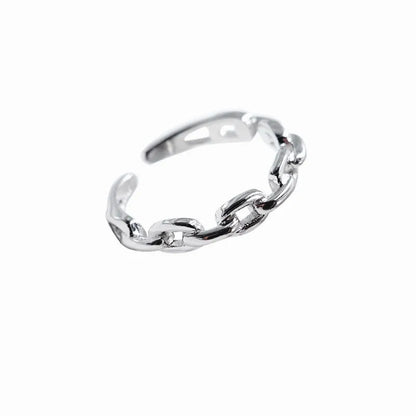 925 Sterling Silver Cuba Chain Opne Rings For Women Engagement Wedding Luxury Fine Jewelry Wholesale