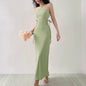 Knitted Long Sleeve Slim Mini Fairycore Slash Neck Dress