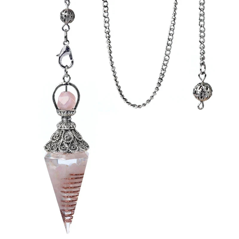 Natural Stone Spirit Pendulum Pendant Rose Quartz