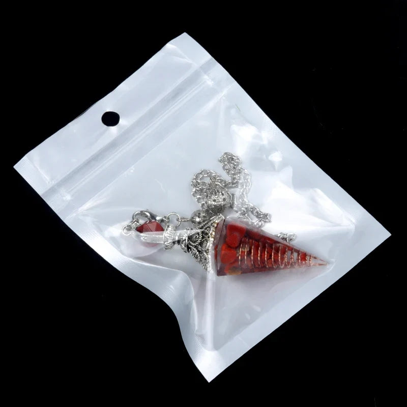 Natural Stone Spirit Pendulum Pendant Latticed Chain
