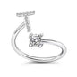 LATS Zircon Initial A-Z Letter Rings for Women Girl Adjustable Opening Ring Name Alphabet Female Wedding Fashion Jewelry Gift