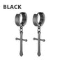 Vintage Punk Stainless Steel Stud Earrings for Men Women | 1 Pair Black Earrings Set