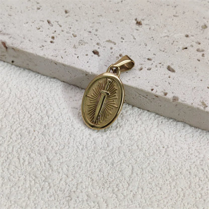 Fashion Punk 18K Gold PVD Plated Jewelry Sword Pendant Necklace Charms Necklace For Men Women Trendy Link Chain Jewelry