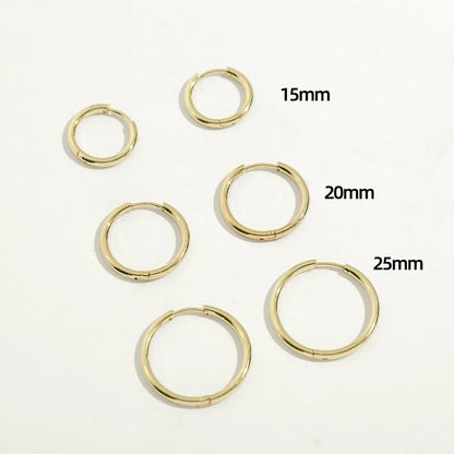 Gold Hoop Earrings for Women | Stainless Steel Round Huggies
