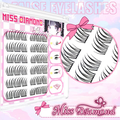 Glue Free False Eyelash | Natural Style Reusable Lashes for Beginners