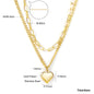 ASONSTEEL Heart Pendant Necklace | Romantic Gold Stainless Steel Choker for Women