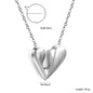 ASONSTEEL Romantic Heart Pendant Necklace | Gold Stainless Steel Choker for Women Gift