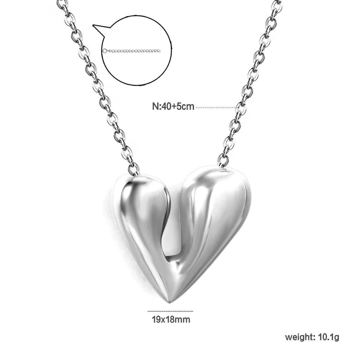 ASONSTEEL Heart Pendant Necklace | Romantic Gold Stainless Steel Choker for Women