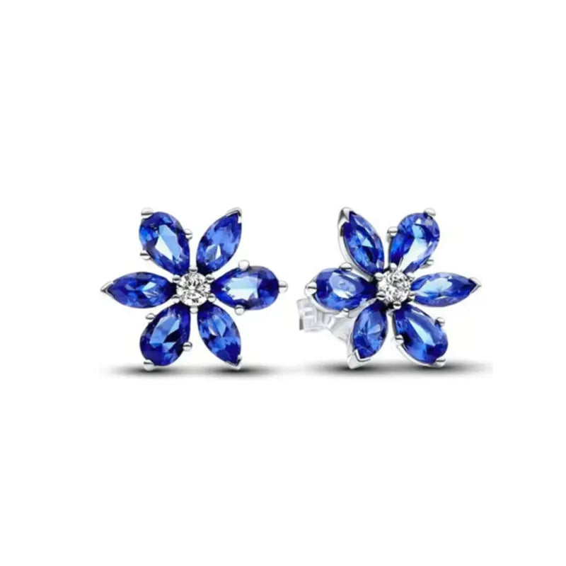 European New 925 Silver Butterfly Flower Stud Earrings, Fit Women's Festival Exquisite Charm Jewelry Gifts