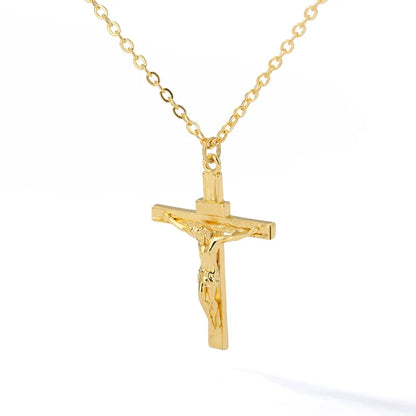 Cross Goddess Pendant Necklace for Women Stainless Steel 316L Gold Color Necklace 2025 New Party Jewelry Aesthetic Accessories