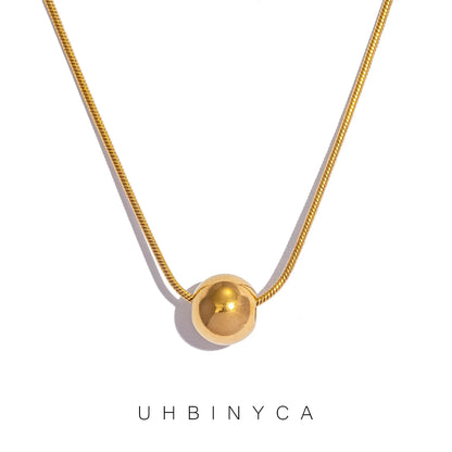 Minimalist Round Bead Necklace | Stainless Steel Handmade Chain for Women