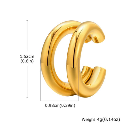 Thick Ear Cuff Earrings, Non-piercing Clip On Cartilage Earrin Stainless Steel, Fake Helix Cartilage Jewelry For Women One Piece