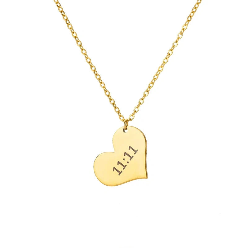 Geometric Heart Necklaces For Women Stainless Steel Gold Color Snake Chain Heart Necklace Aesthetic New Wedding Jewelry Gift