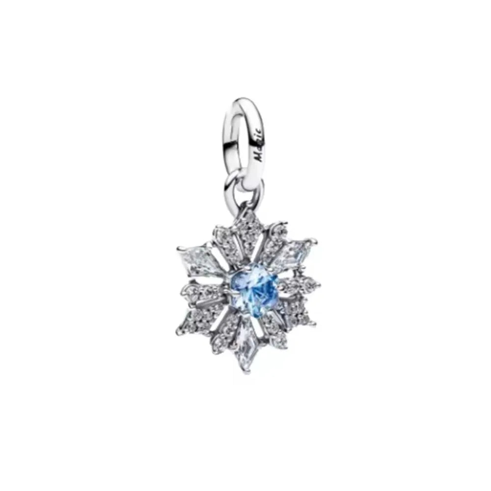 European Summer Blue Series Turtle Flower Pendant Fit S925 European 925 Sterling Silver Bracelet Bangles Necklace