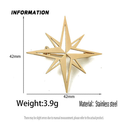 Fashion punk style hollow NATO logo stainless steel gold-plated 18K brooch, black suit accessories, wedding matching set
