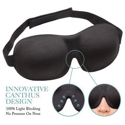 3D Breathable Sleeping Eye Mask | Light Blocking Sleep Aid for Travel and Home