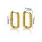 6pcs Stainless Steel Rectangular Textured Earrings | 18K Gold Plated DIY Jewelry Findings