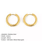 Retro Minimalism Stainless Steel Hoop Earrings for Woman Girls Gold Color Metal Circle Earring Party Gifts Simple Jewelry