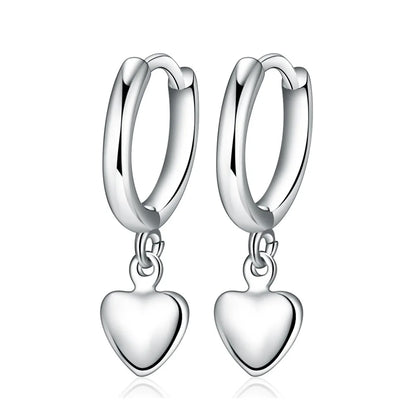 925 Sterling Silver Heart Stud Earrings Set | Classic Fine Jewelry for Women