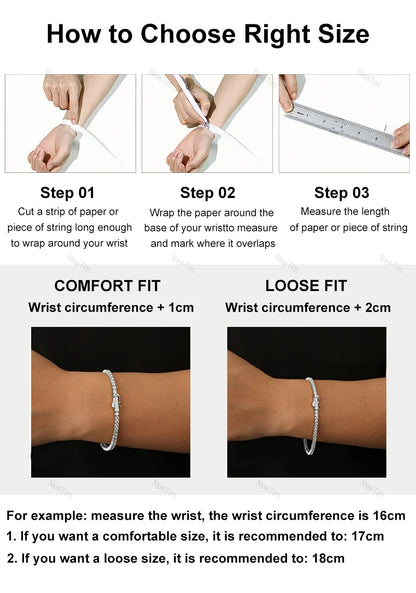 NeeTim 3mm 4mm Moissanite Tennis Bracelets 925 Sterling Silver Full Diamond with Gold Plated Bracelet Fine Jewelry for Women Men