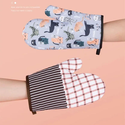 Heat Resistant Microwave Oven Mitts Gloves | Non Slip Kitchen Baking Accessories