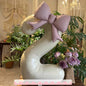 2 Pcs 32 Inch Cream Digital Balloon Set with Pink Bow | Aluminum Foil Party Decor