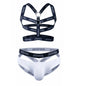 Sexy Gay Men Underwear Bondage Mens Harness Thongs Set Body Chest Costume G-string Jockstrap Lingerie Man Halter Neck Hollow Out