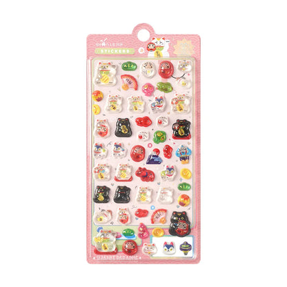 Japanese Anime Food Stamping Seal Fun | 3D Crystal Diamond Sticker Set for Kids