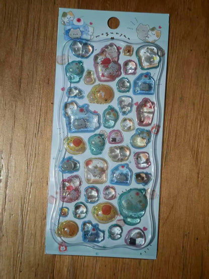 Japanese Anime Food Stamping Seal Fun | 3D Crystal Diamond Sticker Set for Kids