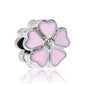 Hot selling 925 silver pink series flower dog paw heart-shaped pendant, Fit original bracelet DIY accessories, exquisite jewelry