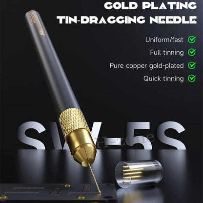 MECHANIC SW-5S Dragging Tin Needle Set | Ultralight Carbon Fiber Holder for FPC Connector Reballing
