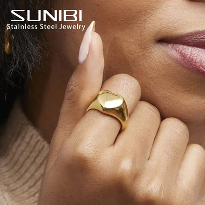 Romantic Stainless Steel Ring for Woman Heart Shaped Birthday Gift Wedding Rings Luxury Quality Jewelry Wholesale Dropshipping