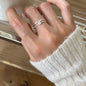 PANJBJ 925 Sterling Silver Pearl Irregular Ring | Women Shell Overlapping Hollow Sweet Design Jewelry