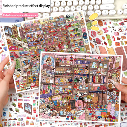 Vintage Grocery Store Stickers | 3D Miniature Collage Decals for DIY Crafts