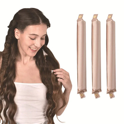 Satin Heatless Hair Curlers | Overnight Flexi Rods for Soft, No-Heat Curls